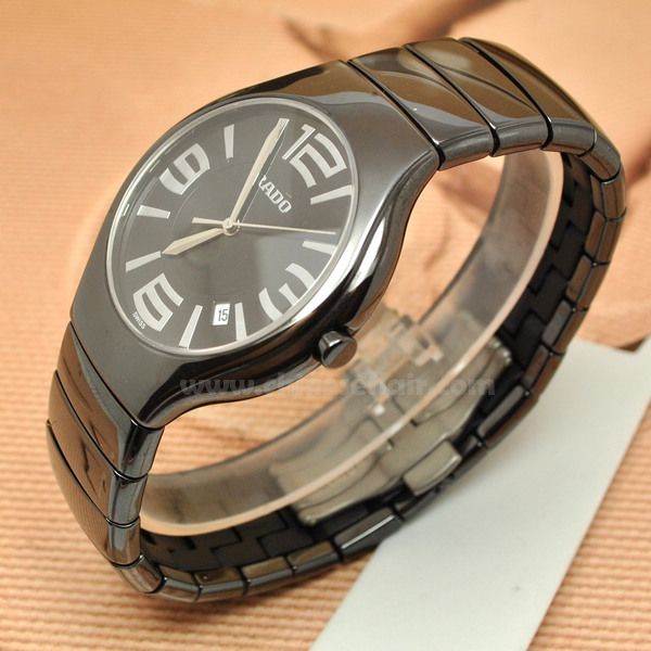 Copy Rado Black Ceramic Mens Watch Rado True Quartz Watch